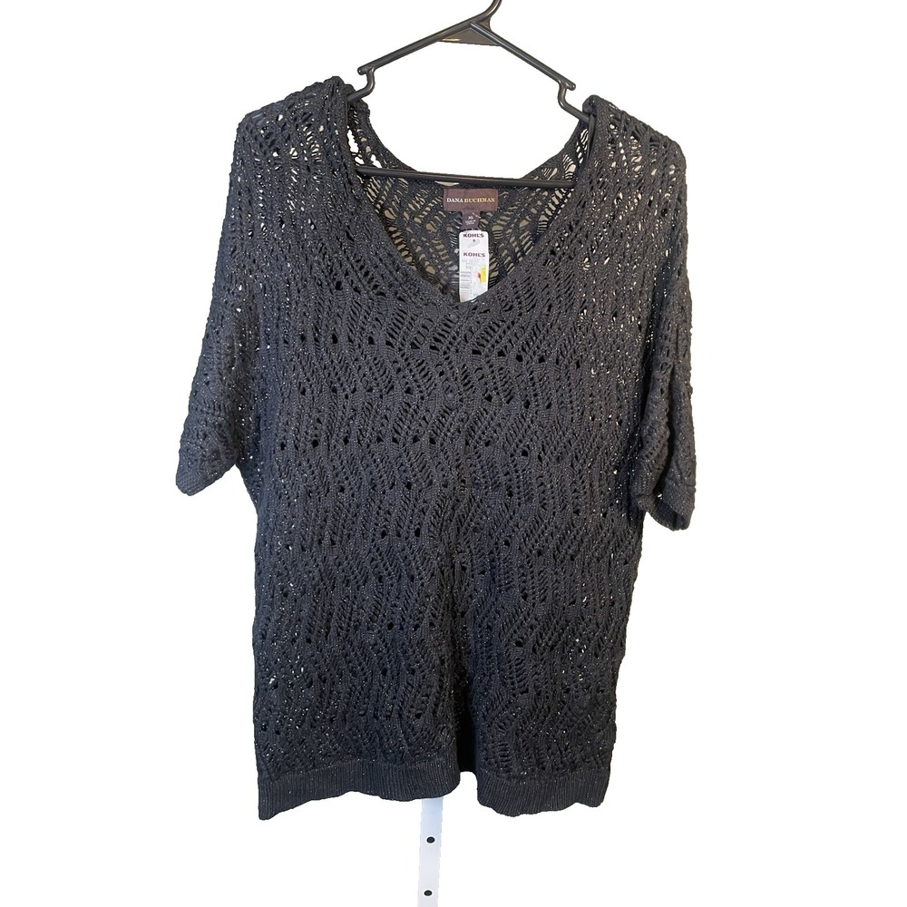 Dana Buchman Crochet Sweater‎ XL Women's Layering Tank Top Career Whimsigoth
